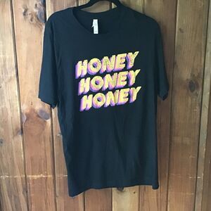 Canvas Graphic T Shirt Size XL Black Honey Times 3 100% Cotton